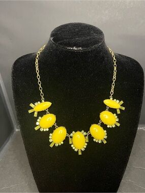 J. Crew Yellow Gemstone Bib Necklace